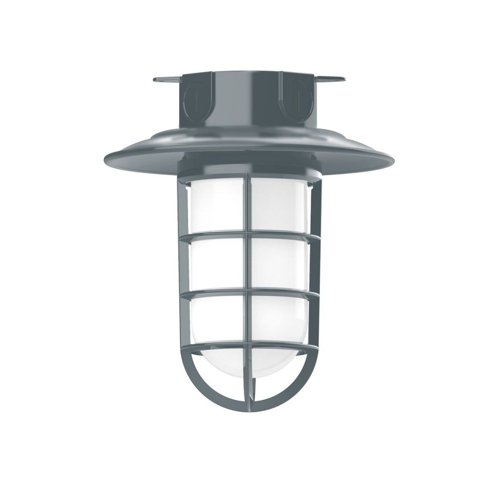 Montclair Lightworks FMC052-40 8 1/4" Vaportite flush mount ceiling light, Slate Gray